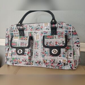 Disney Comic Mickey Mouse And Minnie Mouse Print Satchel Purse